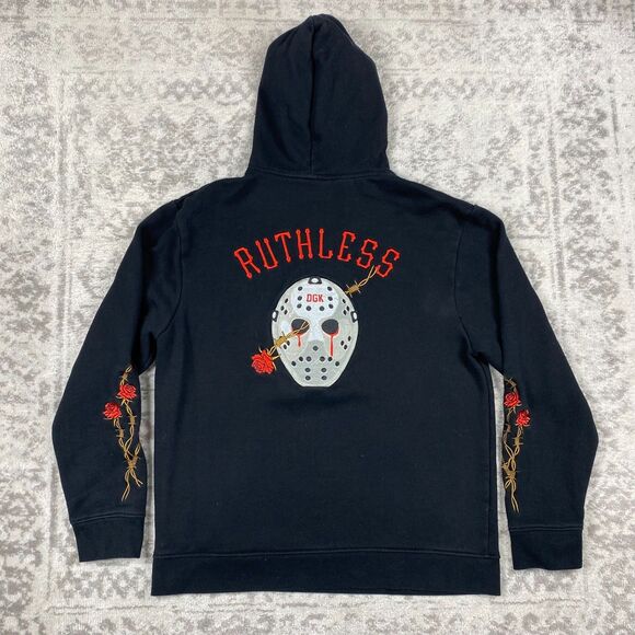 DGK Other - DGK Hoodie Floral Jason Vorhees Mask Ruthless Black Rose Pullover Size XL